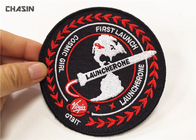 Rock Music Clothing Embroidery Patches Round 100 % Embroidery Twill Fabric