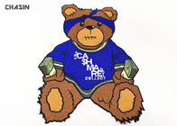 Remendos do bordado da roupa do logotipo do dinheiro da captura do urso para Hoodies e revestimentos